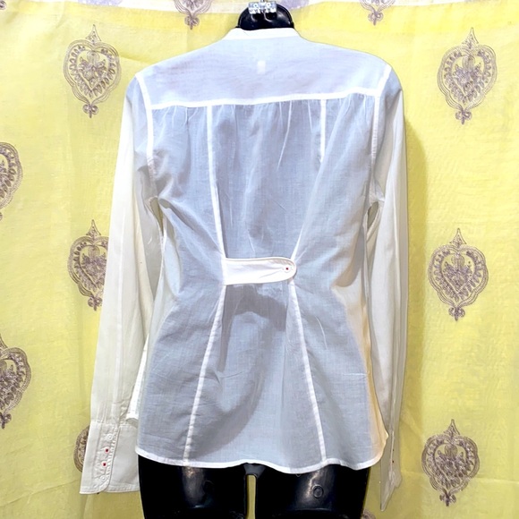 CREW CLOTHING COMPANY WHITE BUTTON DOWN SHIRT SZ 10 REAR TAB/YOKE - Picture 1 of 14